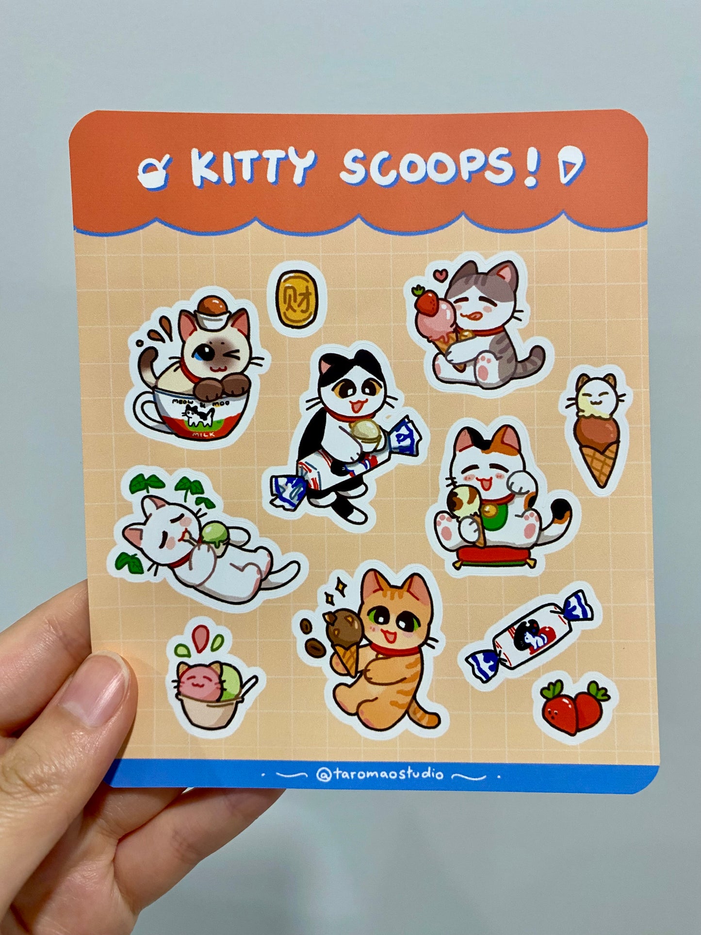 Kitty Scoops Sticker Sheet