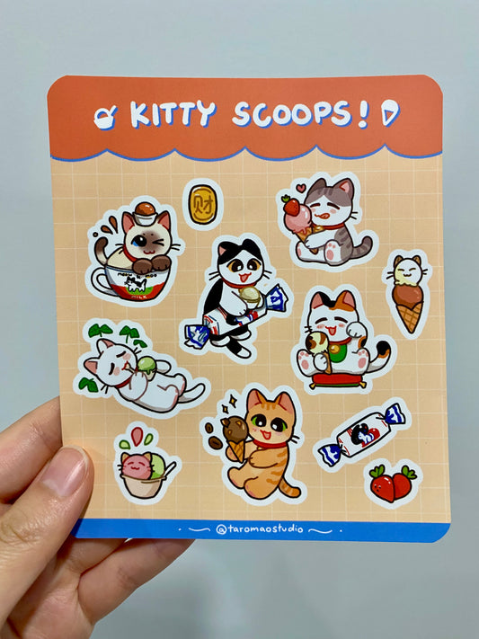Kitty Scoops Sticker Sheet
