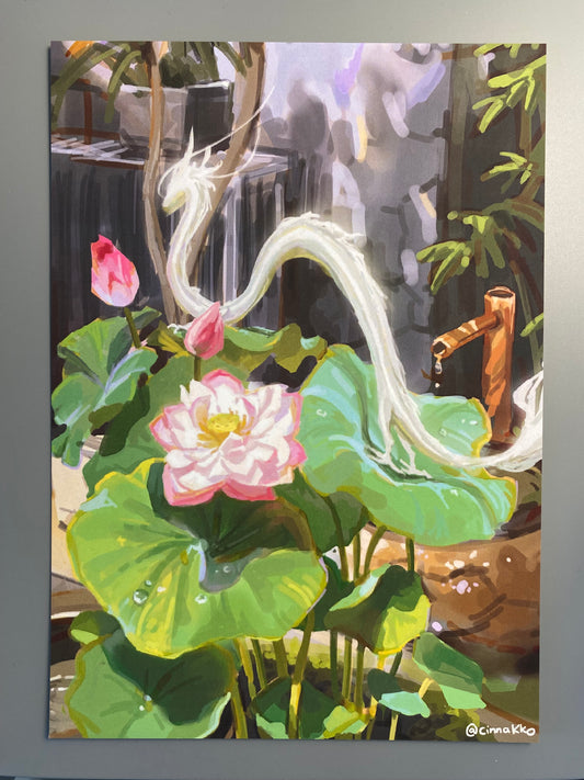 Lotus Dragon Print