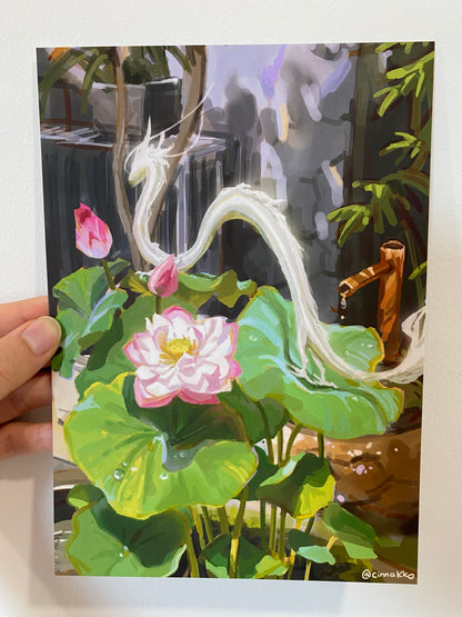Lotus Dragon Print