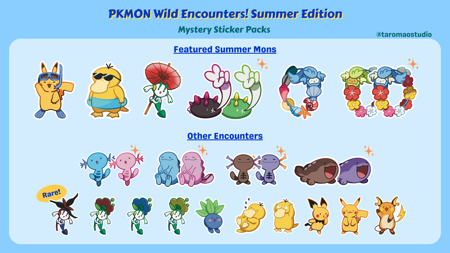 Pokemon Mystery Sticker Packs - SUMMER EDITION